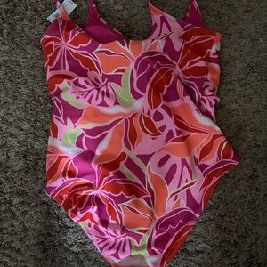 Old Navy Pink and Orange One Piece Swimsuit